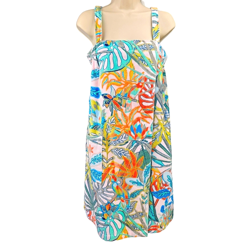 Vera Bradley Tropical floral Terry Swim Suit Wrap Cover Up Size S/M